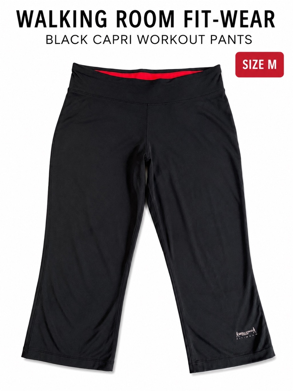Walking Room Fit-Wear Black Capri Leggings Activewear Workout Pants M